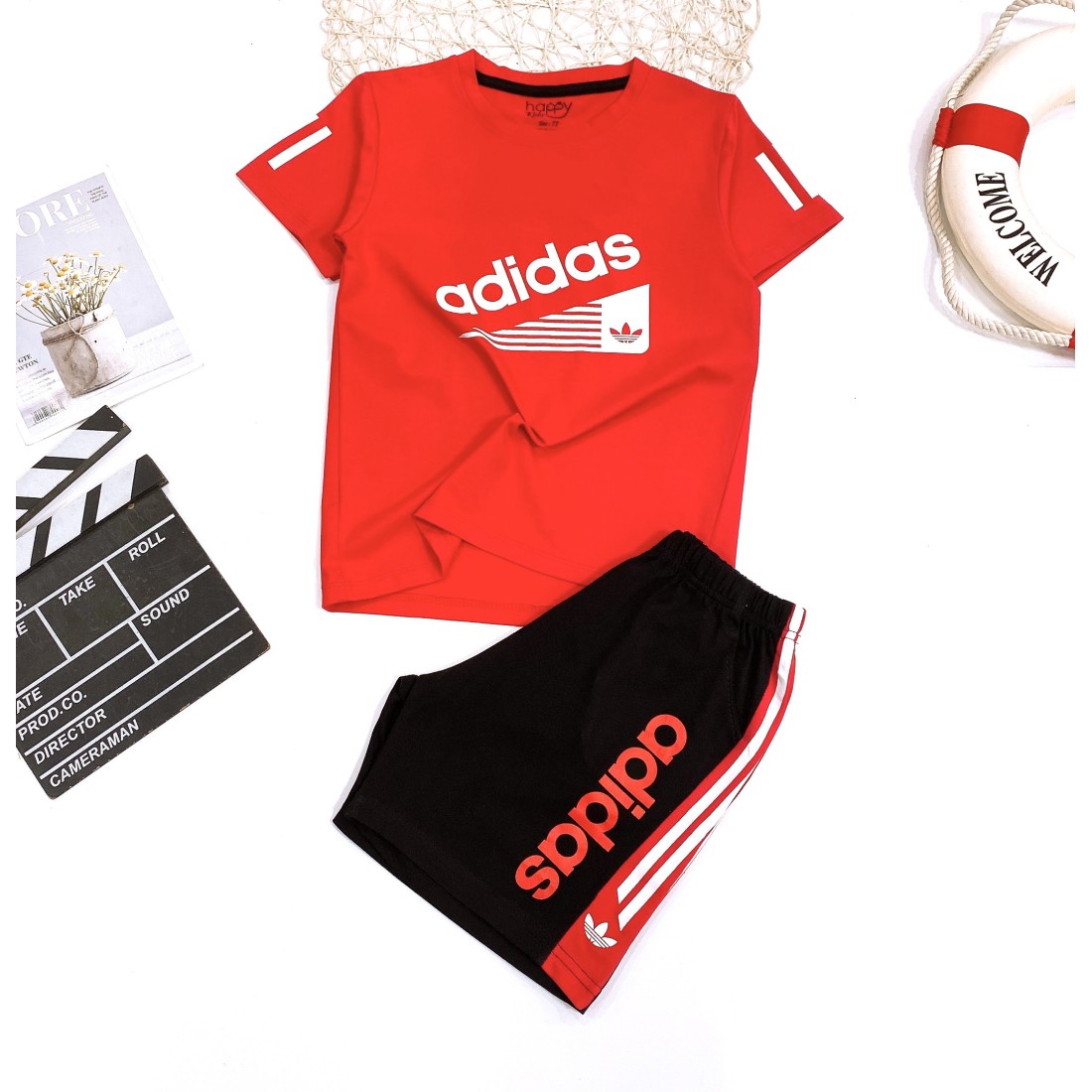 Bộ bé trai cotton in hình adidas-ĐỒ BỘ XUÂN HÈ BÉ TRAI